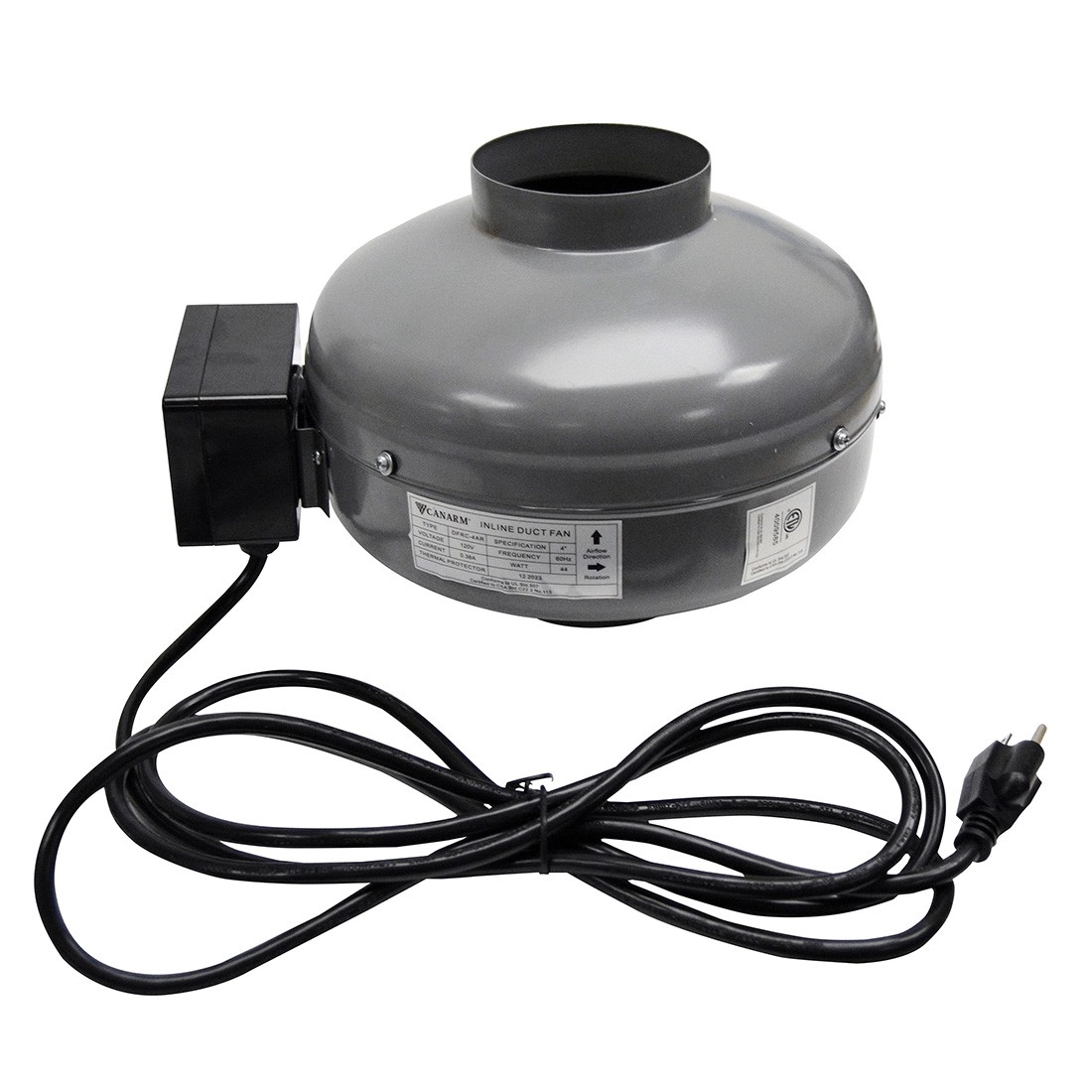4-4.5 Inch Radon Mitigation Fan – 190 CFM Quiet Inline Duct Fan (Waterproof)