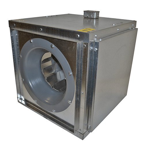 Ventilateur centrifuge en ligne à entraînement direct, carré, avec moteur EC Série GSQ-D-EC.
