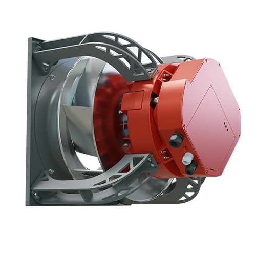 APL-DP-EC Series direct drive, backward curved, airfoil wheel plenum fan with an Infinitum Aircore EC motor.