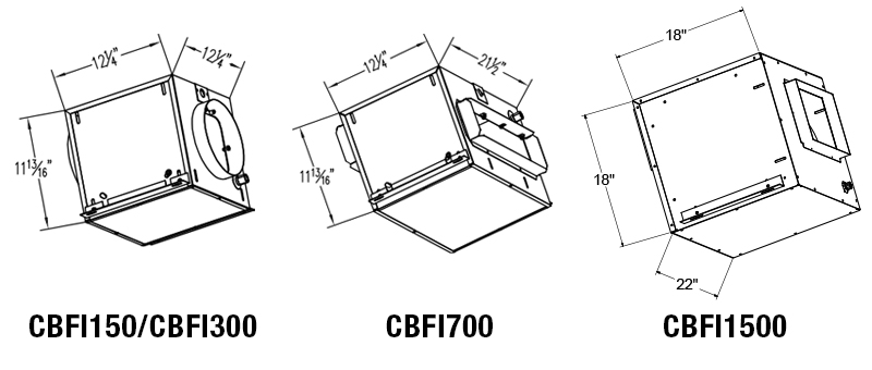 CBFI Fan Dimension Drawings